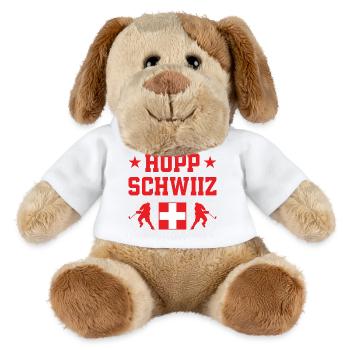 Équipe nationale de hockey sur glace Hopp Schwiiz - Chien en peluche Helge MiniFeet® - blanc - Devant