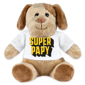 SUPER PAPY! - Chien en peluche Helge MiniFeet® - blanc - Devant