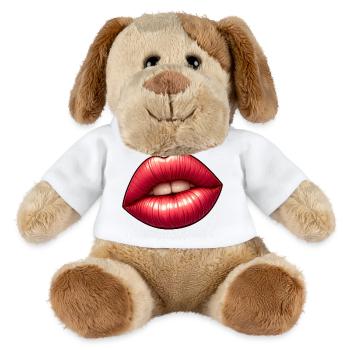 Rote Lippen - Intensive Verführung - MiniFeet® Hund Helge - Weiß - Vorne