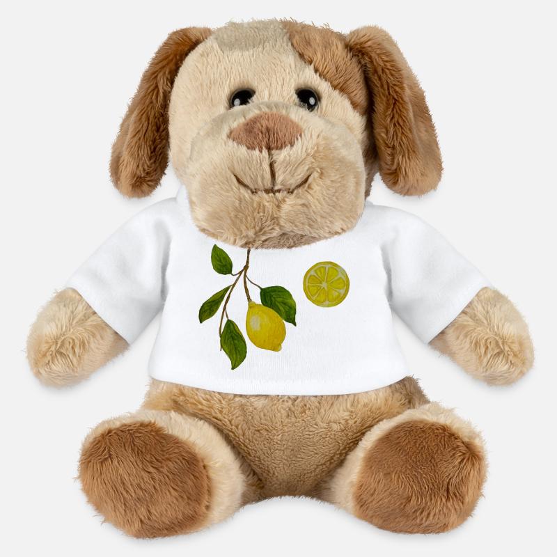 Branche de citron et citron - Chien en peluche Helge MiniFeet® - blanc