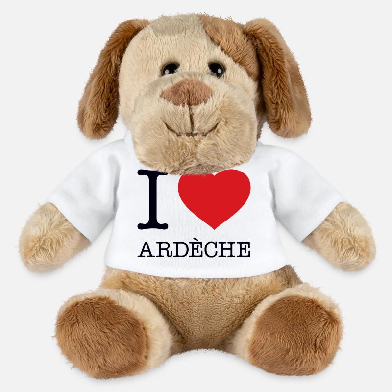 J’ADORE ARDECHE - Chien en peluche Helge MiniFeet® - blanc