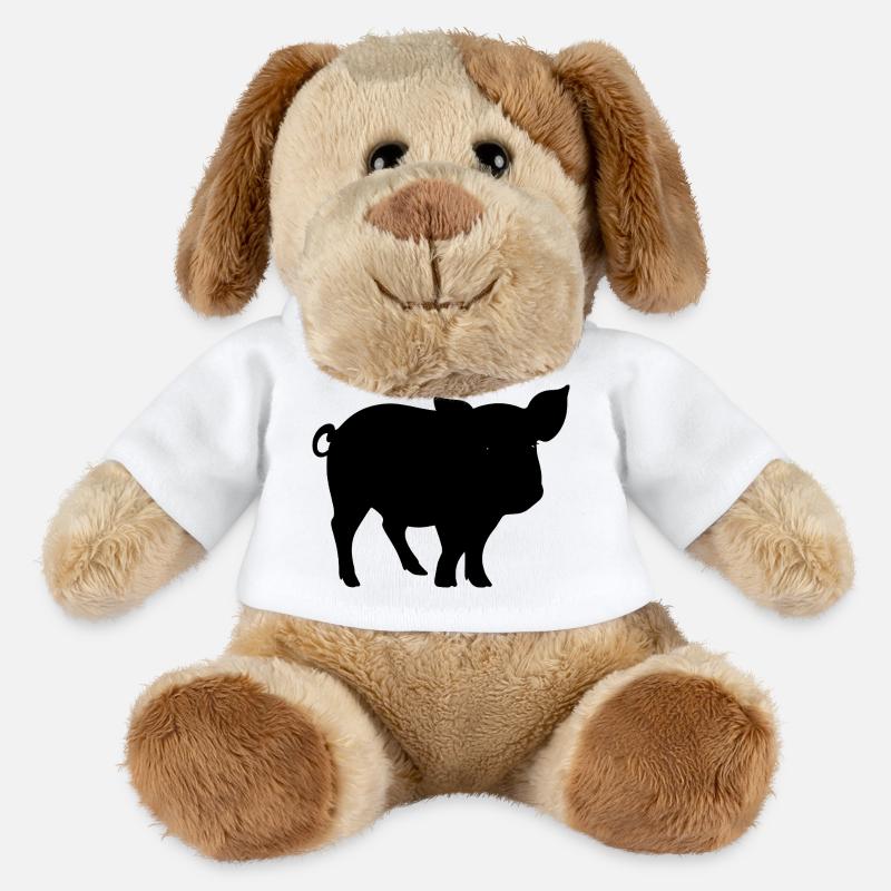 Silhouette de cochon mignon - Chien en peluche Helge MiniFeet® - blanc