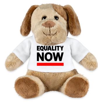 Slogan de la déclaration EQUALITY NOW - Chien en peluche Helge MiniFeet® - blanc - Devant