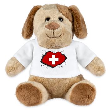 Schweiz Flagge - MiniFeet® Hund Helge - Weiß - Vorne