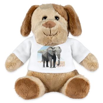 Geometric elephant in savannah style - MiniFeet® Dog Helge - white - Front