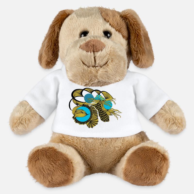 Golden Koi with Blue Circles - MiniFeet® Dog Helge - white