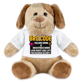 Code bro volume vers le bas Regarde à droite à gauche, drôle - Chien en peluche Helge MiniFeet® - blanc - Devant