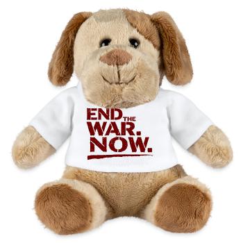 End The War Now Statement für Frieden - MiniFeet® Hund Helge - Weiß - Vorne