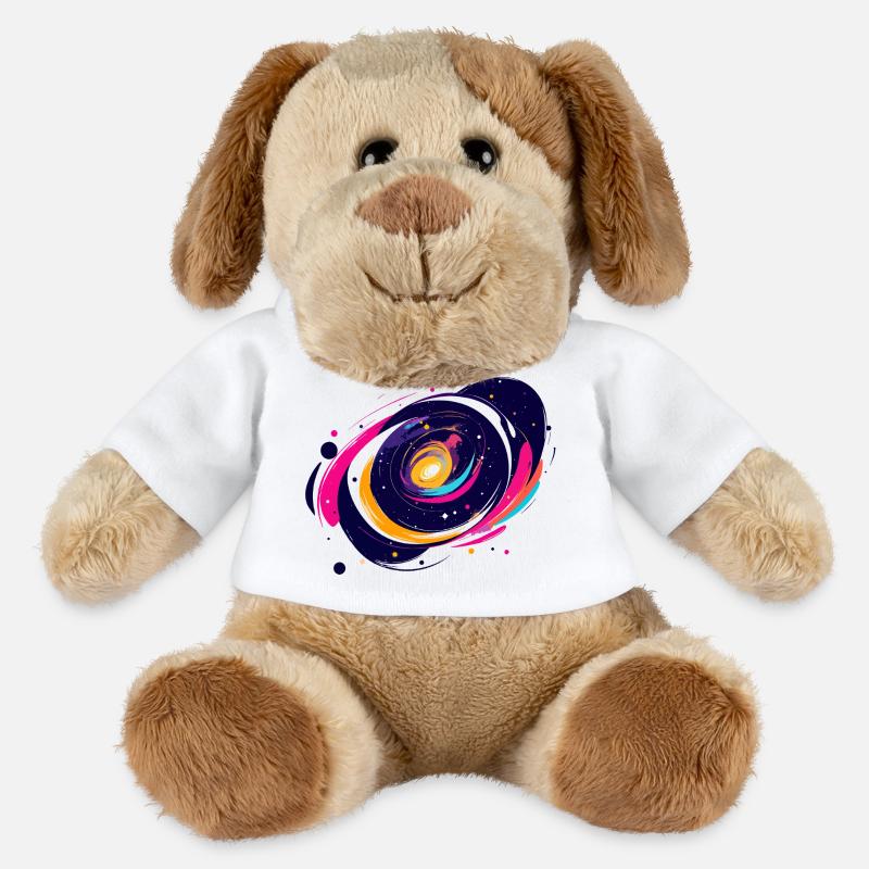 Farbwirbel Galaxie Weltall Muster - MiniFeet® Hund Helge - Weiß