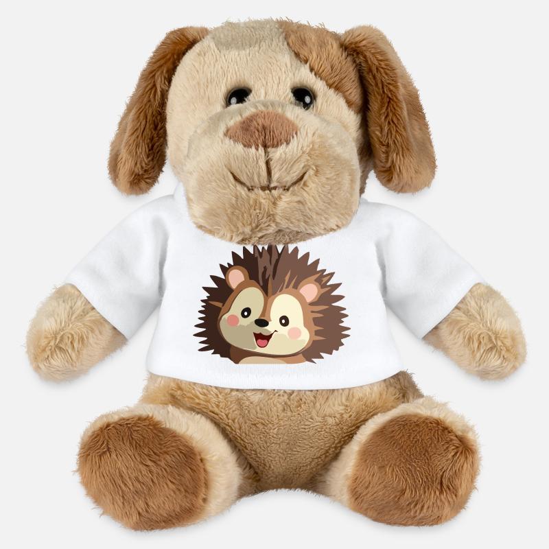 Cuddly hedgehog graphic - MiniFeet® Dog Helge - white