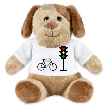 Traffic light print with bicycle - MiniFeet® Dog Helge - white - Front