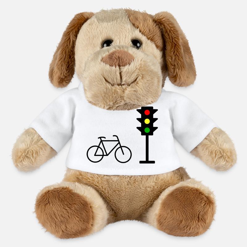 Traffic light print with bicycle - MiniFeet® Dog Helge - white
