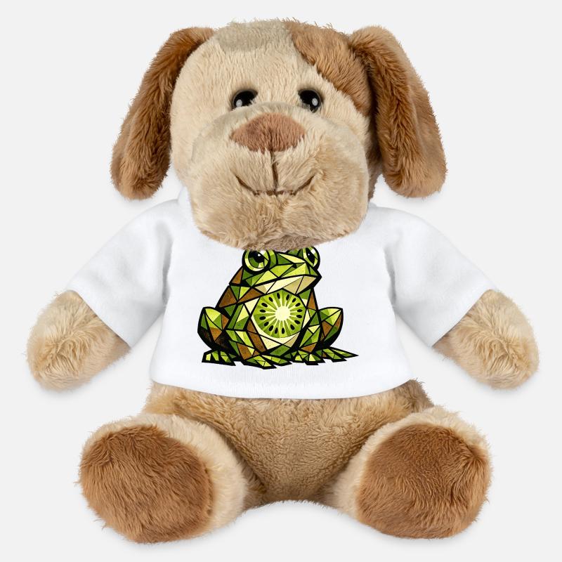 Kiwi-Frosch-Kubismus-Version - MiniFeet® Hund Helge - Weiß