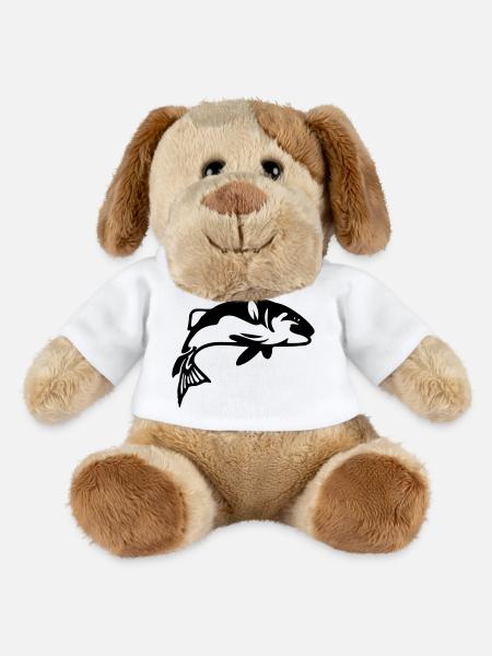 Fisch Angeln Angler Fischen - MiniFeet® Hund Helge - Weiß