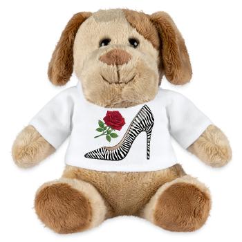 Rose à talons hauts zèbre - Chien en peluche Helge MiniFeet® - blanc - Devant