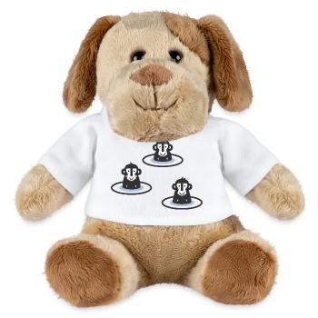 Trois macaques japonais dans l’onsen, il est bleu - Chien en peluche Helge MiniFeet® - blanc - Devant