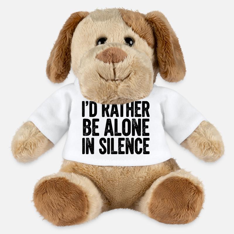 Je préfère être seul dans le silence - Chien en peluche Helge MiniFeet® - blanc