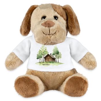 Retour aux bases : une cabane en forêt - Chien en peluche Helge MiniFeet® - blanc - Devant