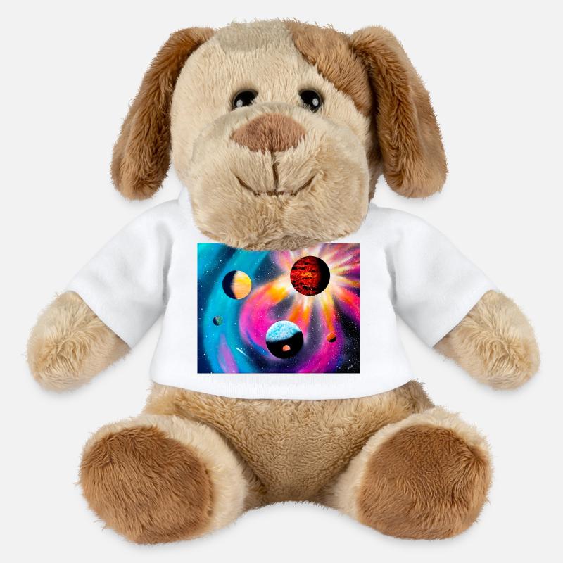 Farbenfrohe Galaxie - MiniFeet® Hund Helge - Weiß