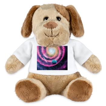 Galaxie rose - Chien en peluche Helge MiniFeet® - blanc - Devant