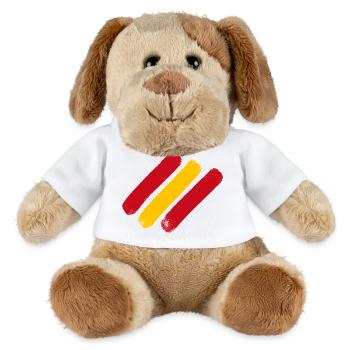 Spanien - Flagge Streifen - MiniFeet® Hund Helge - Weiß - Vorne