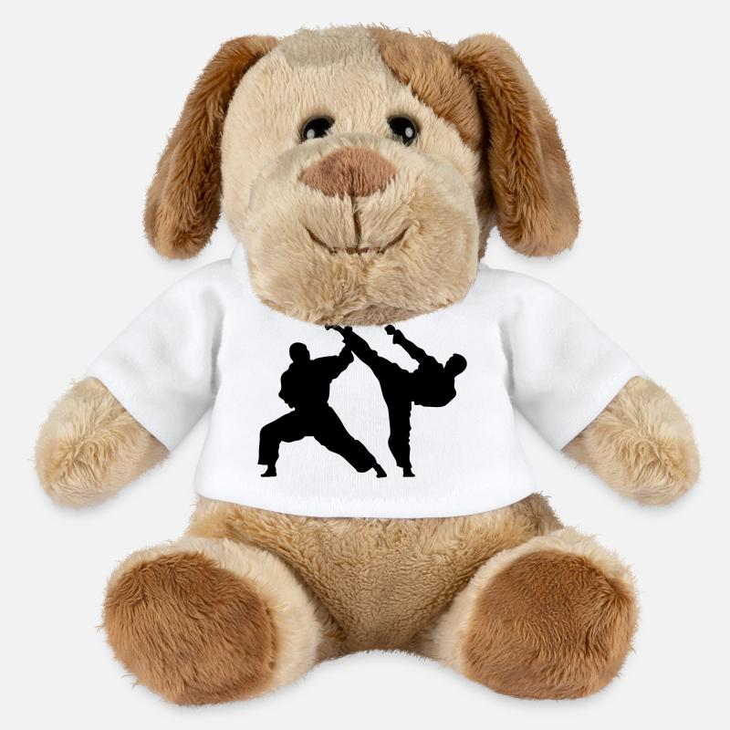 karate - Chien en peluche Helge MiniFeet® - blanc