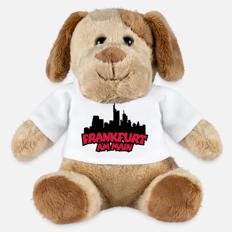 Frankfurt Skyline (Black / Red) - MiniFeet® Dog Helge - white