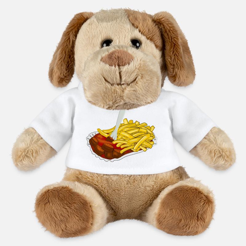 Currywurst mit Pommes - MiniFeet® Hund Helge - Weiß