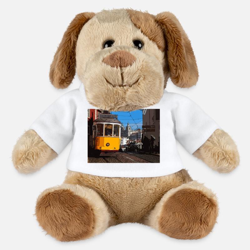 Straßenbahn in Lissabon - MiniFeet® Hund Helge - Weiß