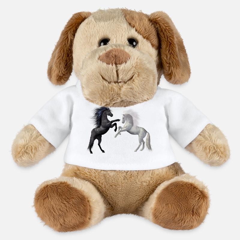 Dancing Horses in Dark and Light - MiniFeet® Dog Helge - white
