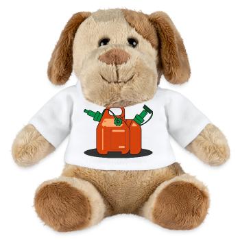 Conteneur de carburant pour tronçonneuse - Chien en peluche Helge MiniFeet® - blanc - Devant