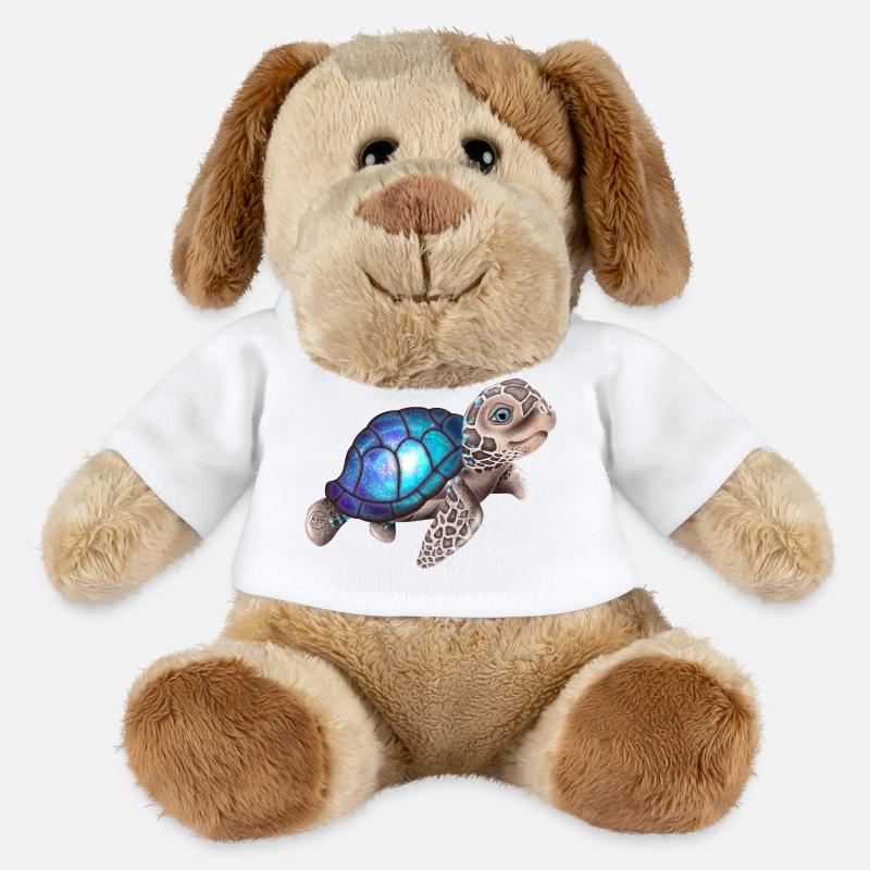 Schildkröte mit einer Galaxie - MiniFeet® Hund Helge - Weiß