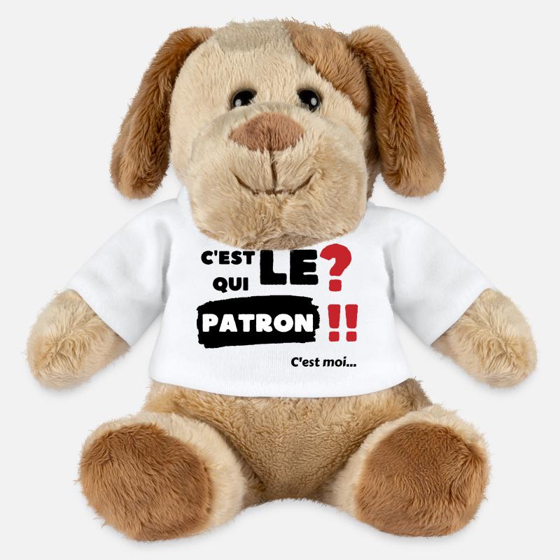 C'est qui le patron c'est moi - Chien en peluche Helge MiniFeet® - blanc