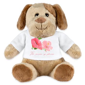 Süßes Blüten Motiv Rosa Rot Muttertag Flower Power - MiniFeet® Hund Helge - Weiß - Vorne