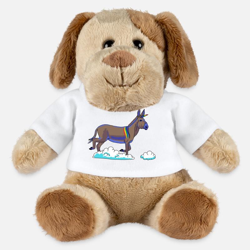 Regenbogen-Einhorn auf Wolken - MiniFeet® Hund Helge - Weiß