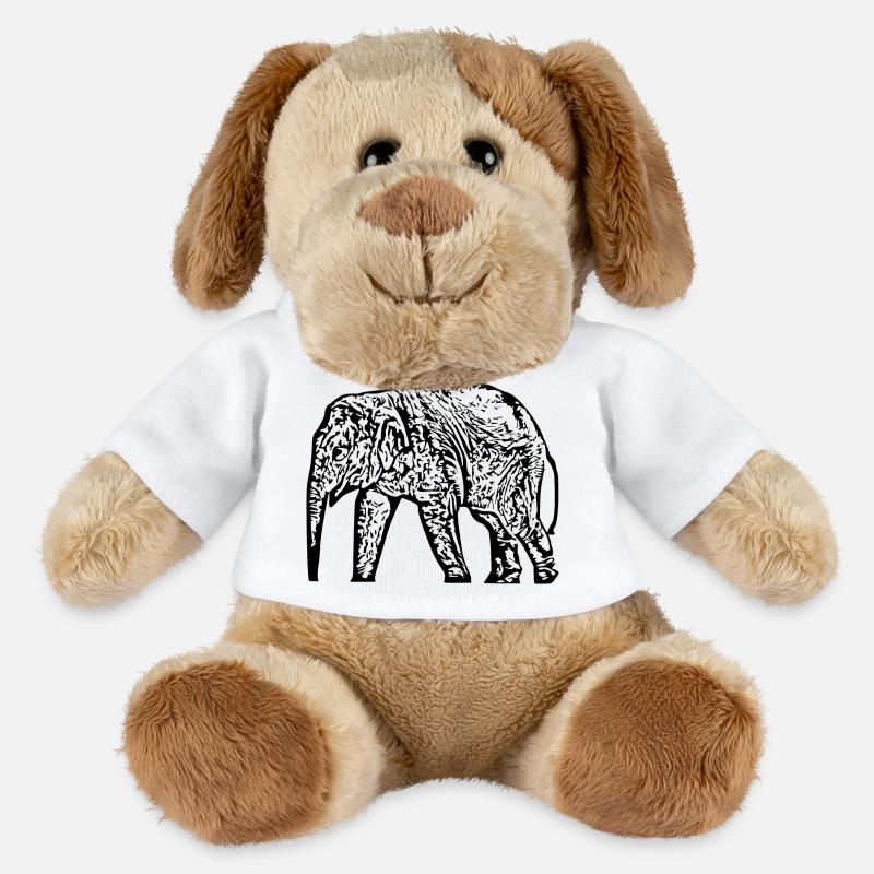 Elefant Baby schwarz - MiniFeet® Hund Helge - Weiß