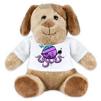 Pirate Octopus with Bomb - MiniFeet® Dog Helge - white - Front