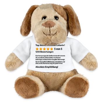 Stellvertretende Leitung Leiterin Abschied Spruch - MiniFeet® Hund Helge - Weiß - Vorne