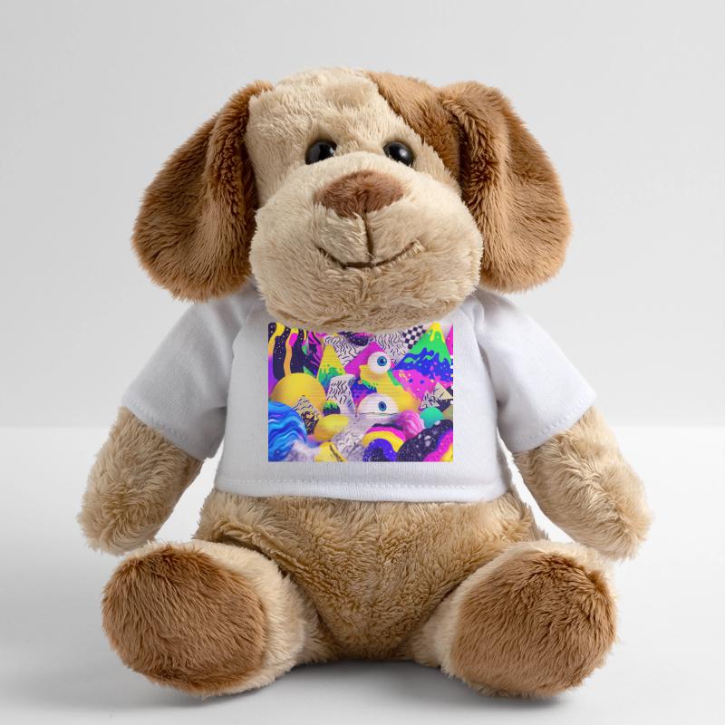 Bunte Psychedelic Geometry Illustration MiniFeet® Hund Helge