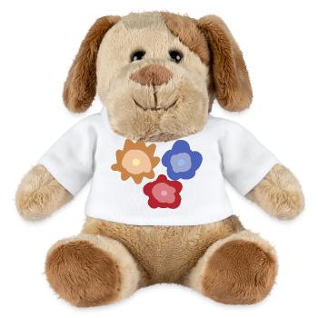 Abstrakte Blumenkreise - MiniFeet® Hund Helge - Weiß - Vorne