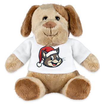 Chat au chapeau de Père Noël - Chien en peluche Helge MiniFeet® - blanc - Devant