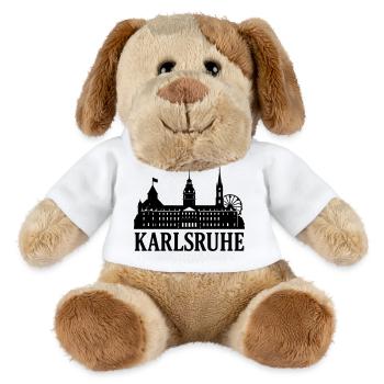Karlsruhe Landmark Silhouette - MiniFeet® Dog Helge - white - Front