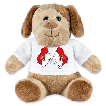 Drapeaux croisés de Salzbourg - Chien en peluche Helge MiniFeet® - blanc - Devant