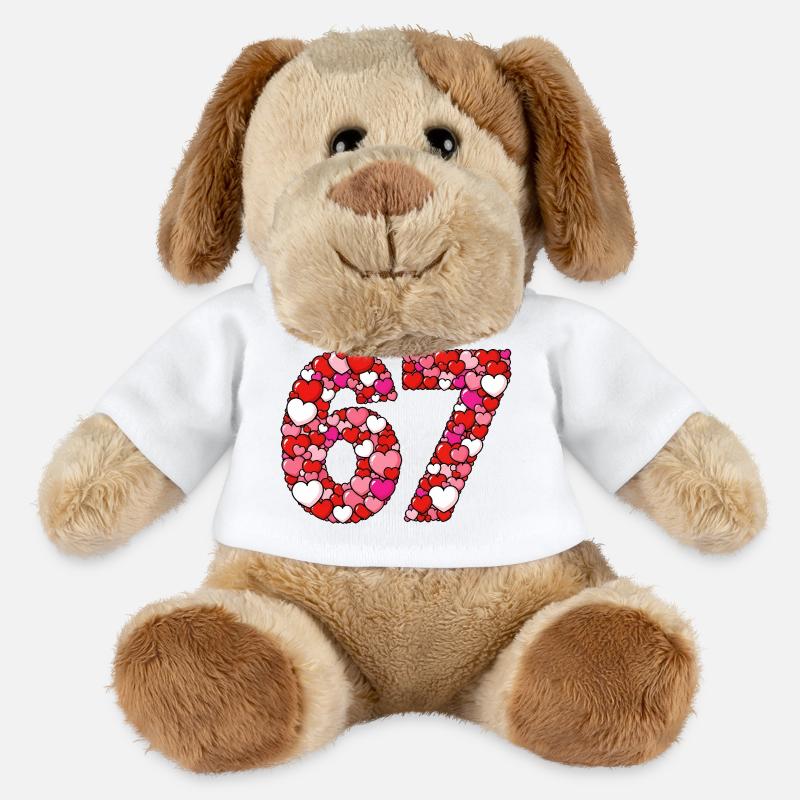 67 Valentinstag Herzen - MiniFeet® Hund Helge - Weiß