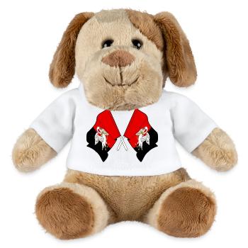 Drapeaux croisés du Buckinghamshire - Chien en peluche Helge MiniFeet® - blanc - Devant