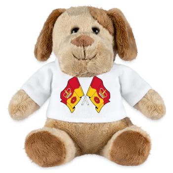Drapeaux croisés du Hampshire - Chien en peluche Helge MiniFeet® - blanc - Devant