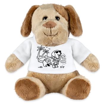 Hawaii vacation dachshund vacation mode with dog - MiniFeet® Dog Helge - white - Front