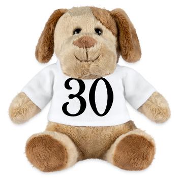 30. 30 ANS. 30e ANNIVERSAIRE. ANNIVERSAIRE 30 ANS. - Chien en peluche Helge MiniFeet® - blanc - Devant
