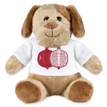 Granatapfel Schnitt Motiv - MiniFeet® Hund Helge - Weiß - Vorne