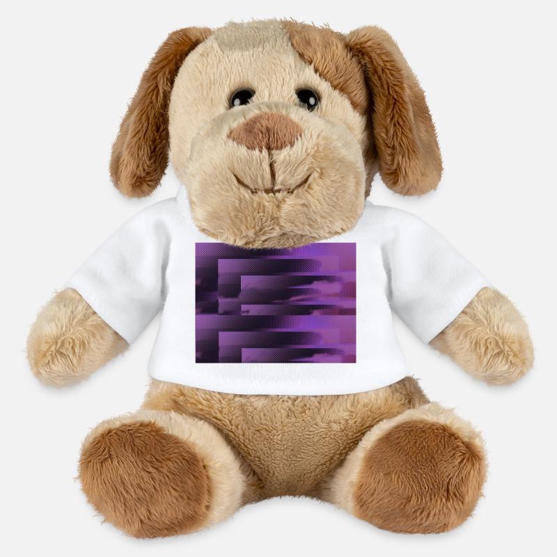 3D Glitch Purple Raster Neon - MiniFeet® Hund Helge - Weiß